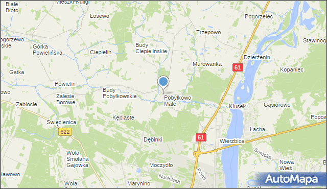 mapa Pobyłkowo Małe, Pobyłkowo Małe na mapie Targeo